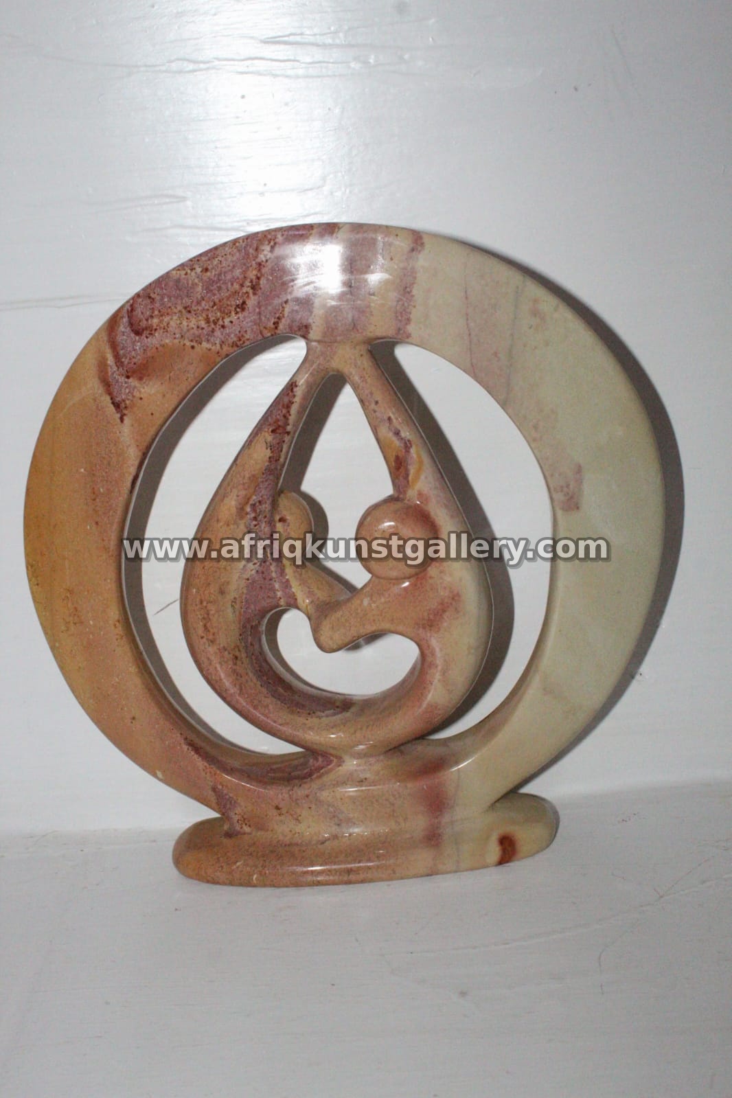 Abstract Family Circle Soapstone Sculpture.