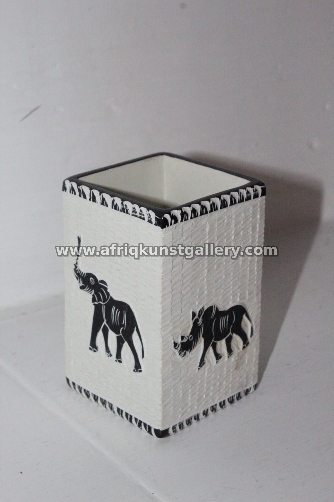 African Wildlife Soapstone Pen Holder.