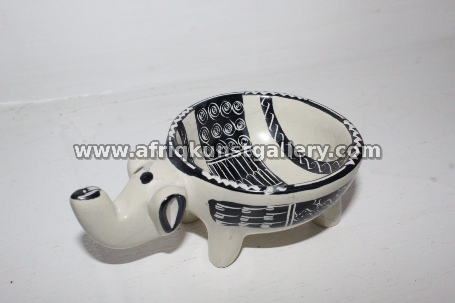 Black & White Elephant Soapstone Bowl.