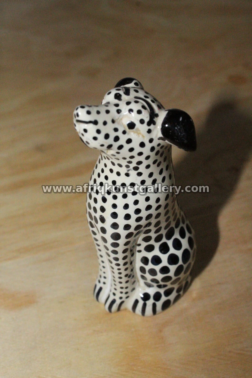Black & White Spotted Soapstone Animal Figurine.