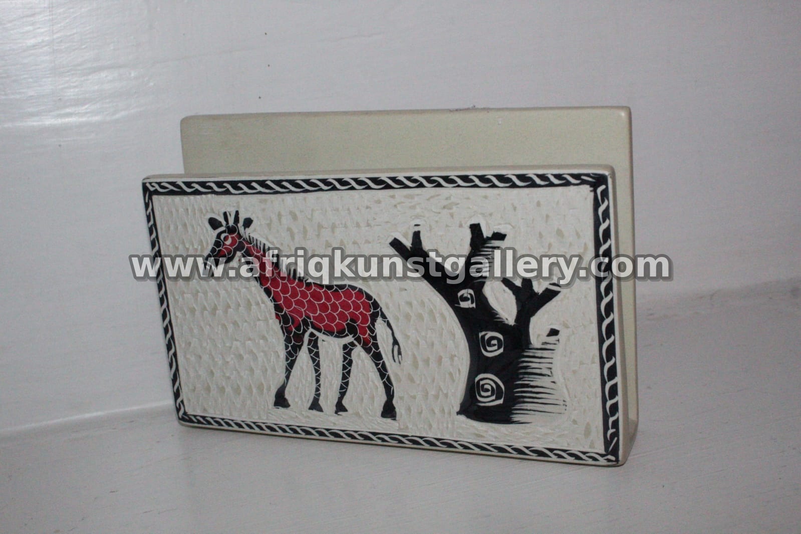 Giraffe & Baobab Soapstone Napkin Holder.