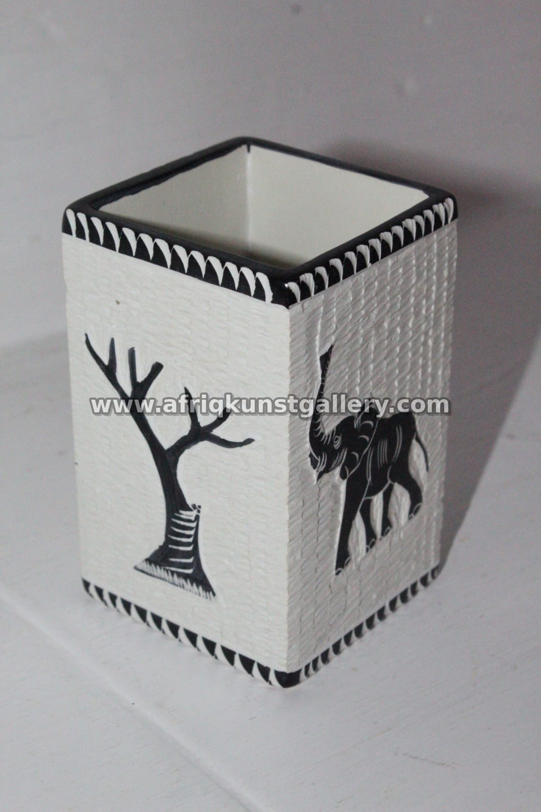 Giraffe & Elephant Soapstone Pen Holder.