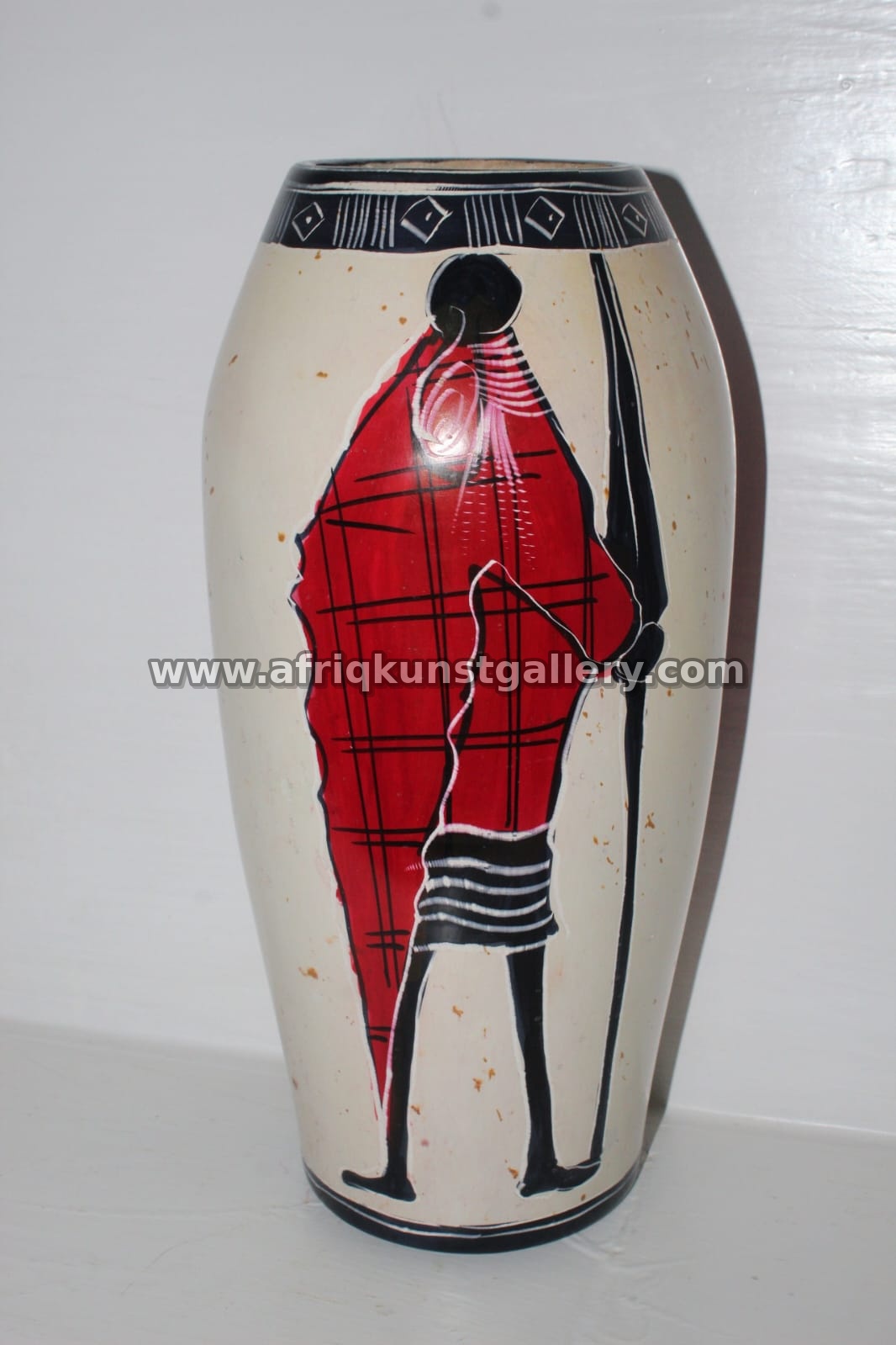 Maasai Warrior Decorative Vase.