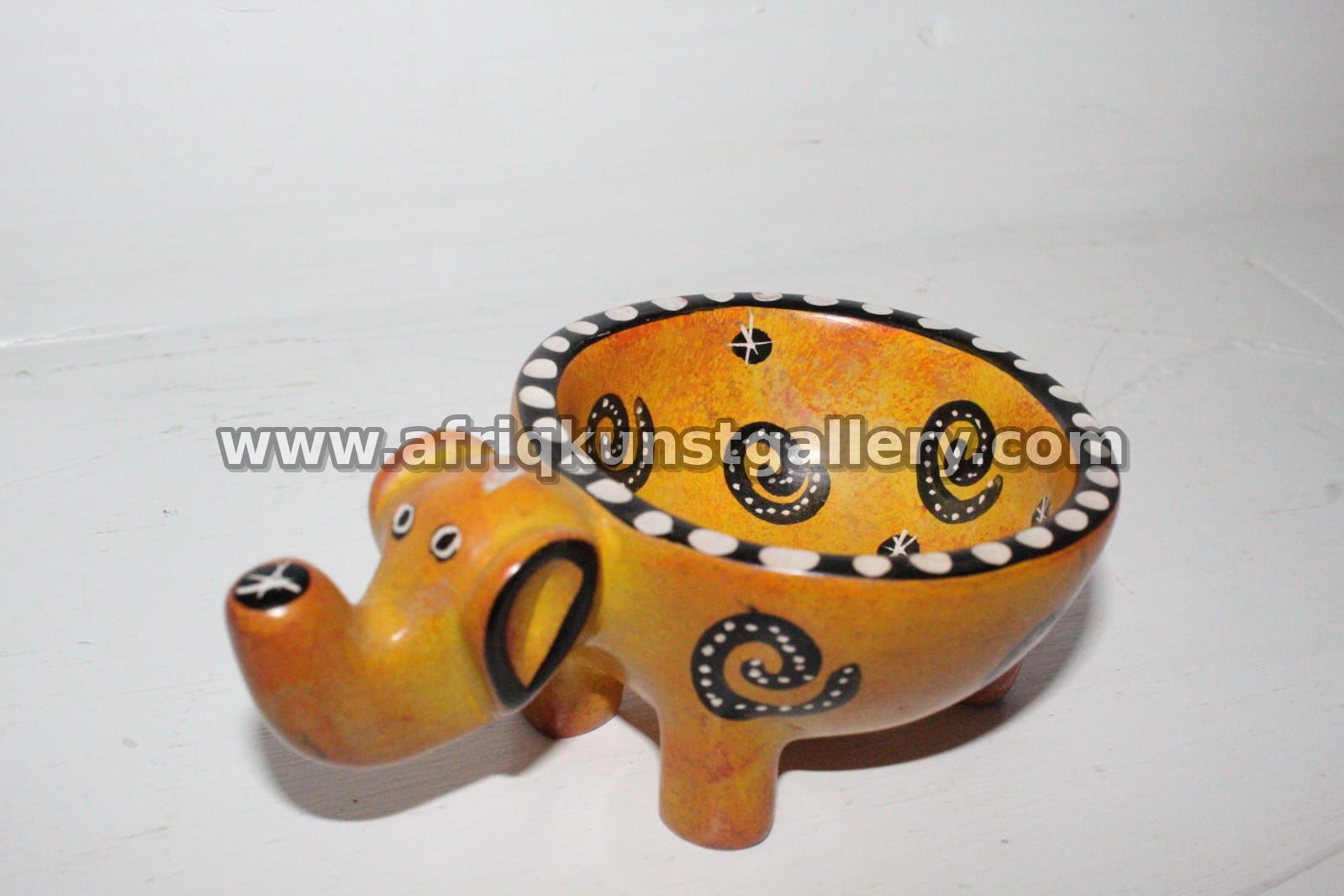 Orange Elephant Soapstone Bowl.