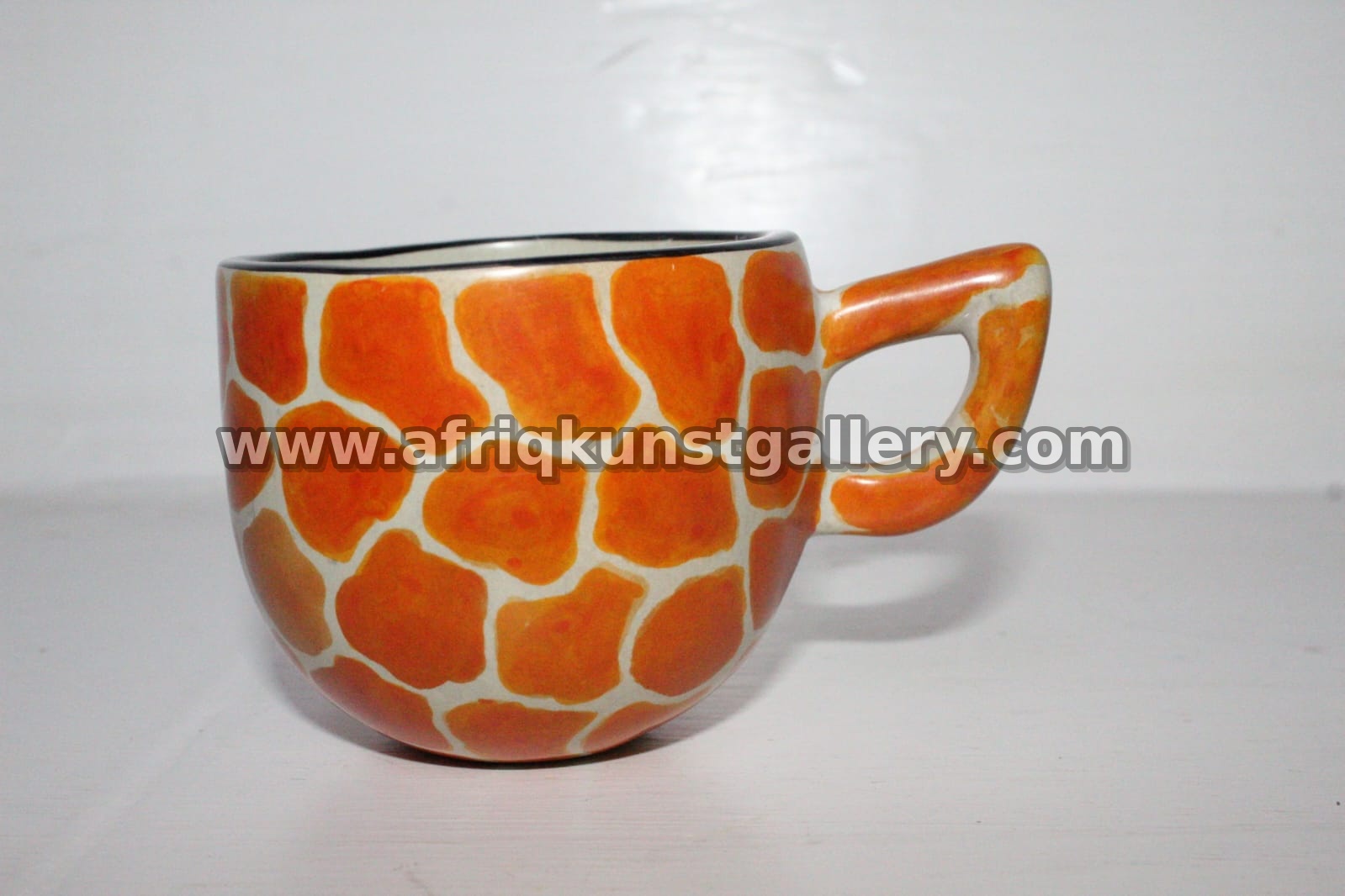 Orange Giraffe Pattern African Mug.