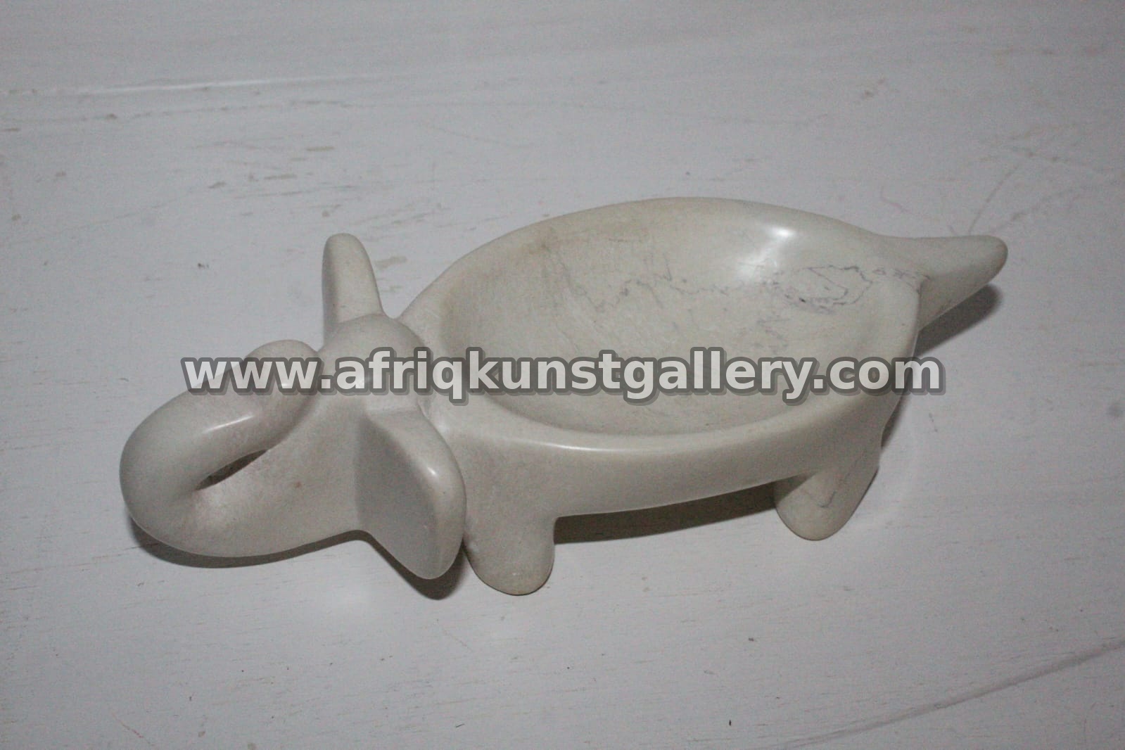 White Animal-Shaped Soapstone Bowl.