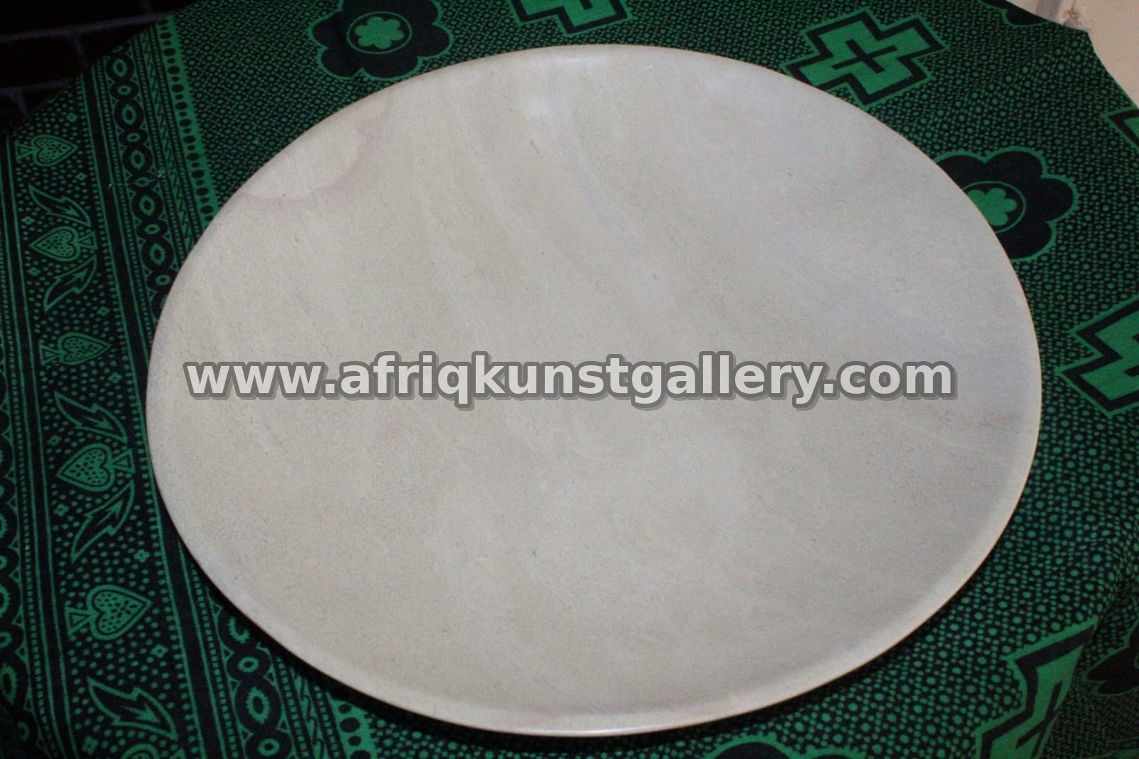 White Round Soapstone Serving Plate.