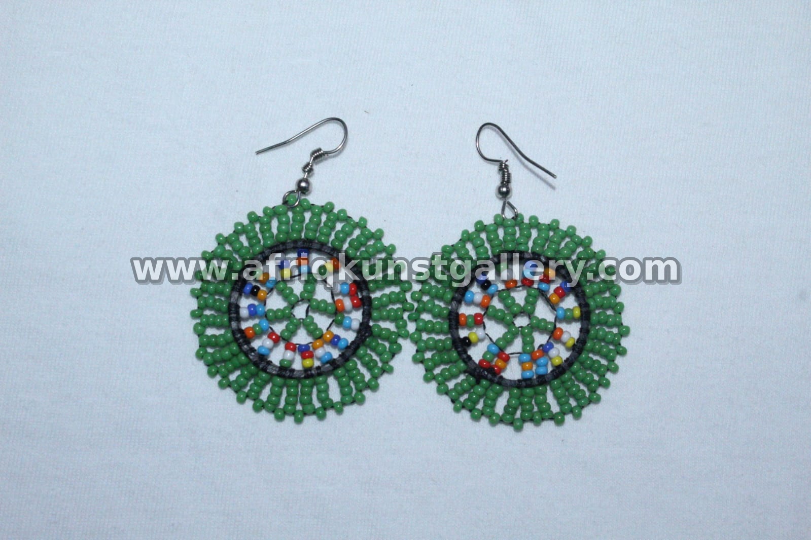 Beaded Earring handmade African beadwork jewelry.