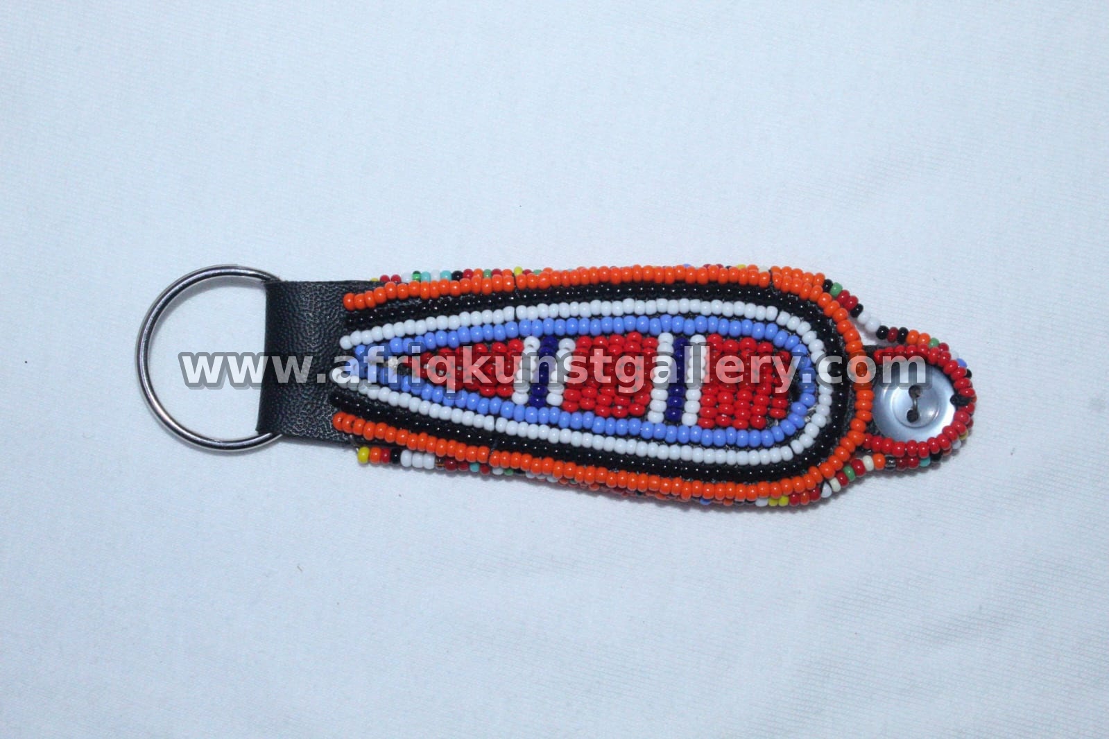 Beaded Shield Keyholder handmade African keyholder with artisan detail.