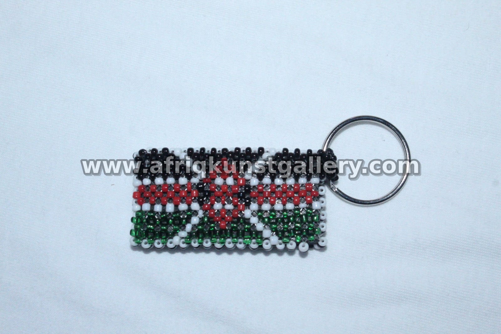 Kenya Flag Keyholder handmade African keyholder with artisan detail.