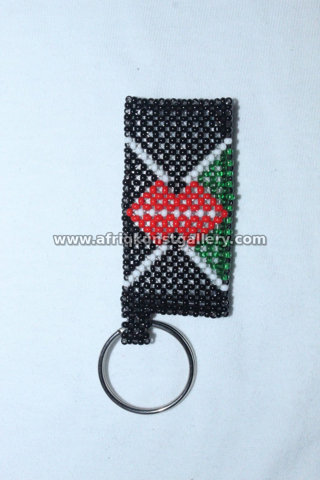 Kenya Flag Keyholder handmade African keyholder with artisan detail.