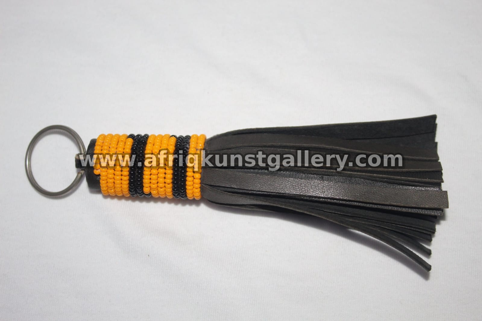 Leather Tassel Keyholder handmade African keyholder with artisan detail.
