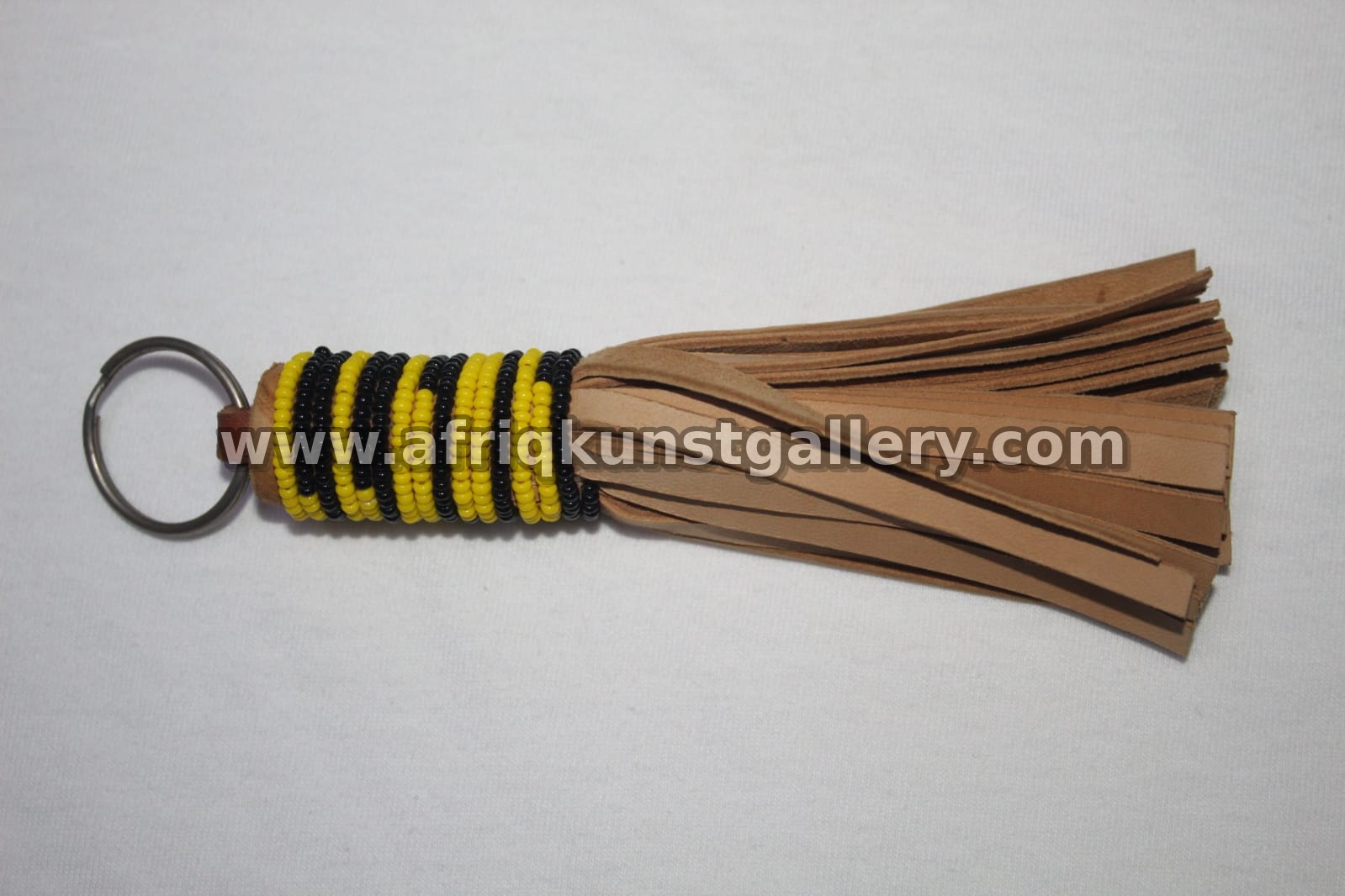 Leather Tassel Keyholder handmade African keyholder with artisan detail.