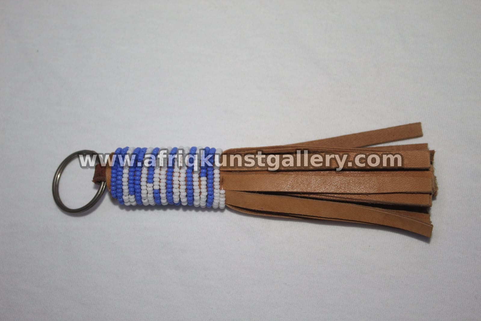 Leather Tassel Keyholder handmade African keyholder with artisan detail.
