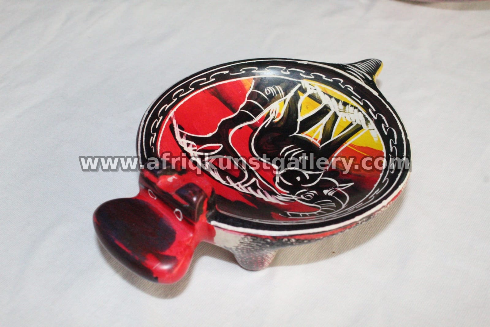 Painted Animal Bowl African animal carving or handmade sculpture.