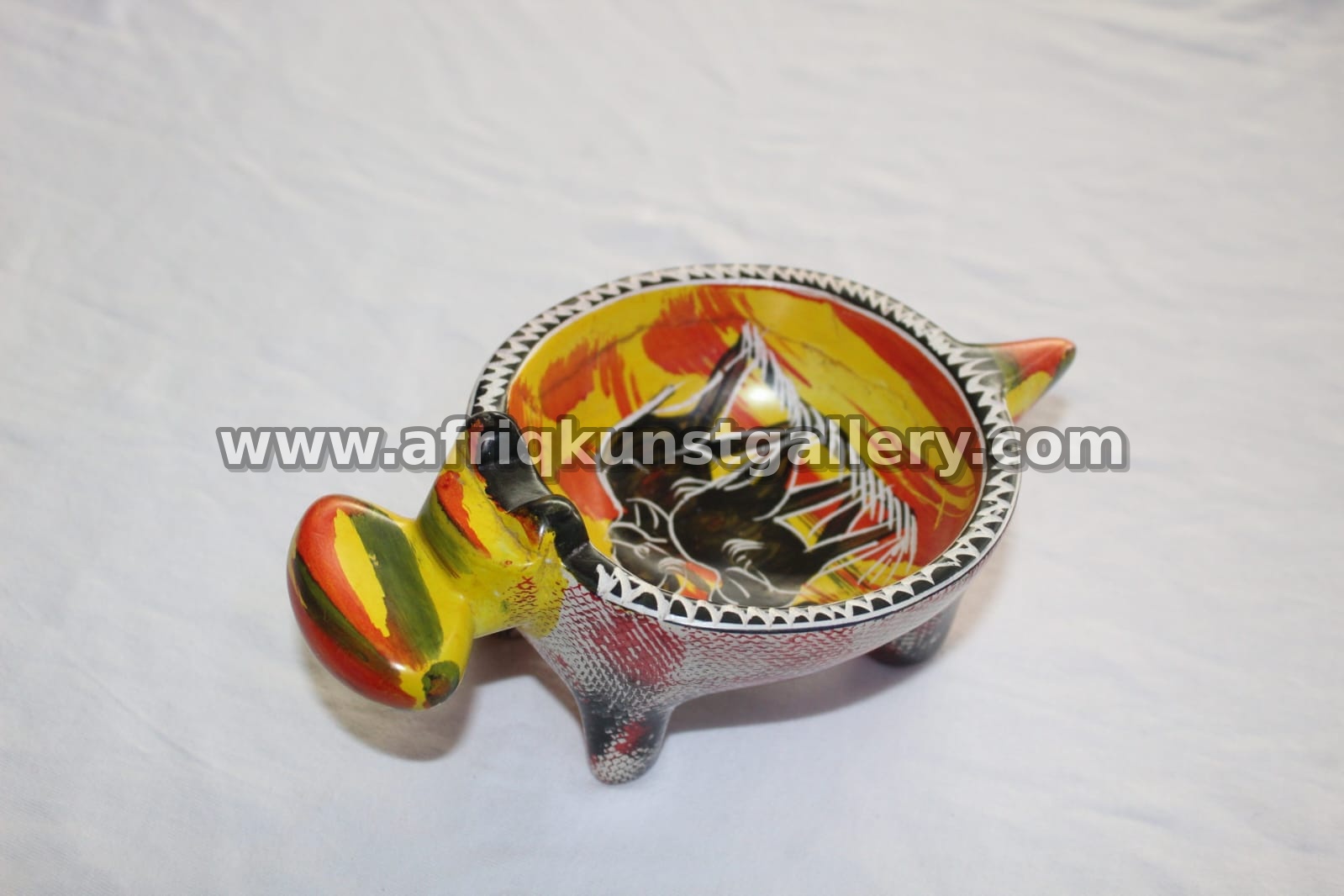 Painted Animal Bowl African animal carving or handmade sculpture.