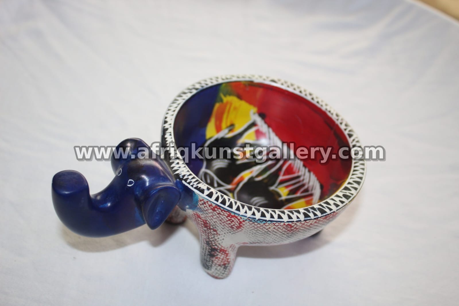 Painted Animal Bowl African animal carving or handmade sculpture.