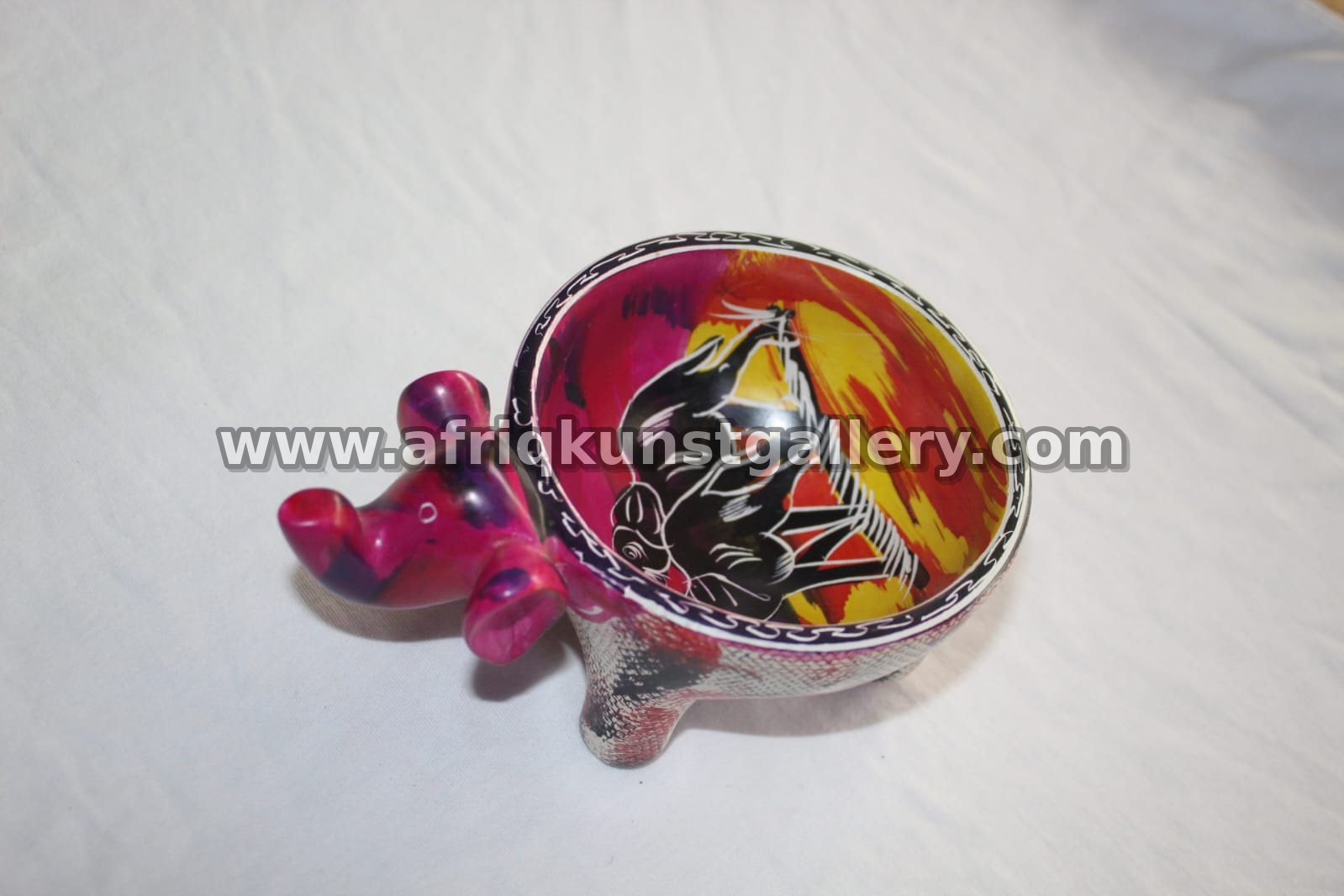 Painted Animal Bowl African animal carving or handmade sculpture.