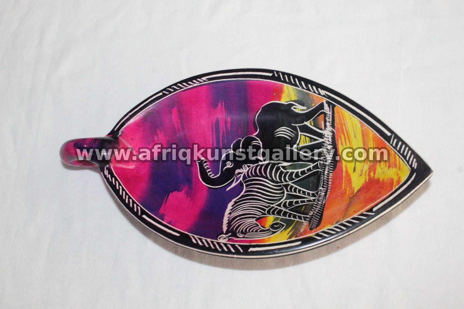 Painted Leaf Platter handmade African tableware and decor.