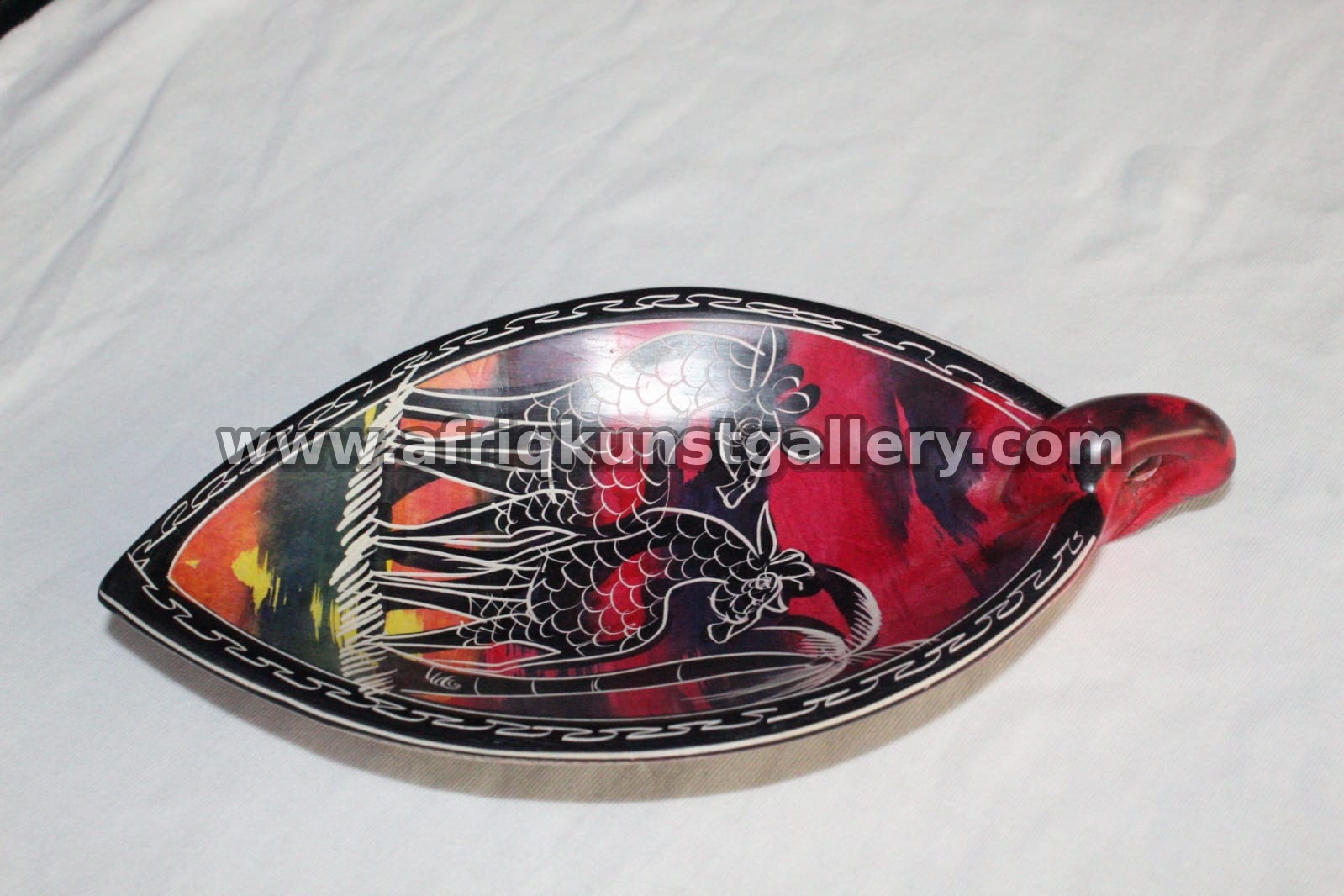 Painted Leaf Platter handmade African tableware and decor.
