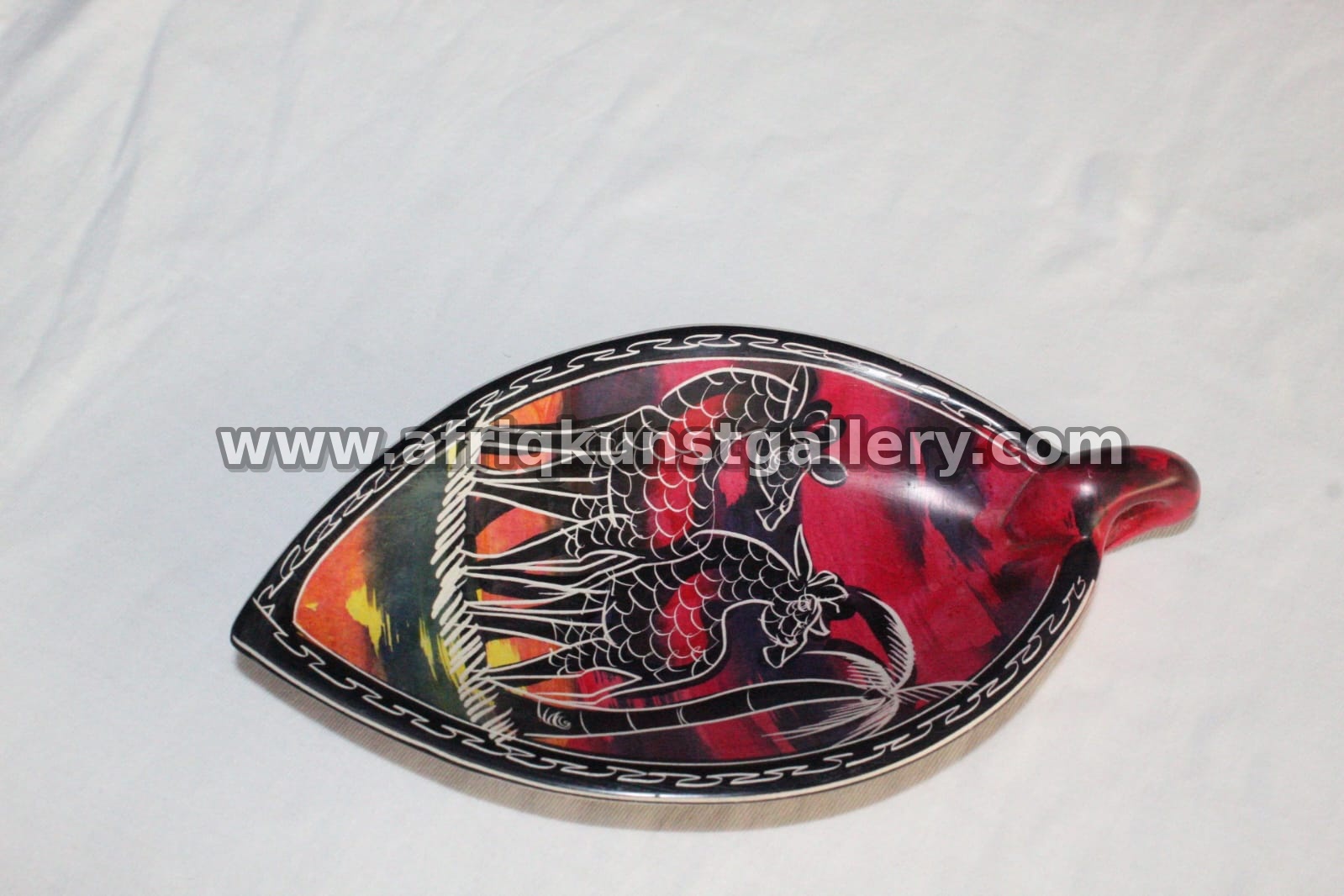 Painted Leaf Platter handmade African tableware and decor.