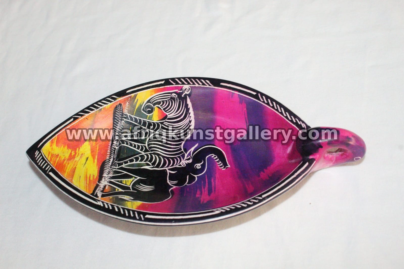 Painted Leaf Platter handmade African tableware and decor.
