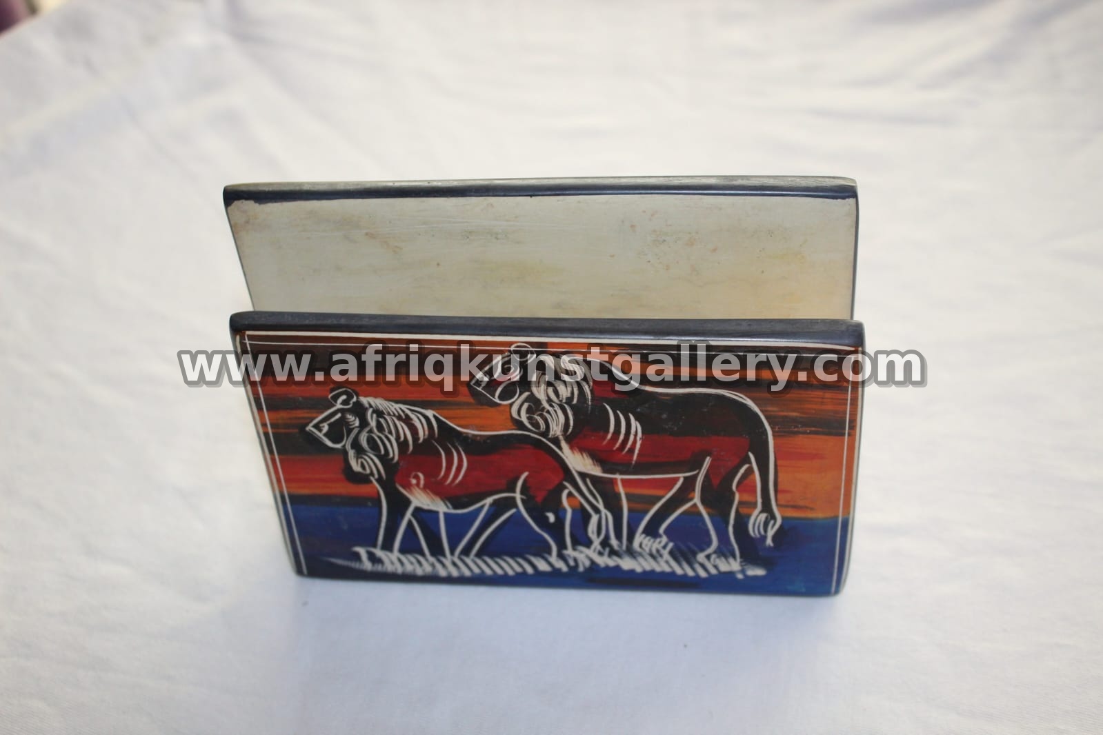 Wildlife Napkin Holder handmade African tableware and decor.