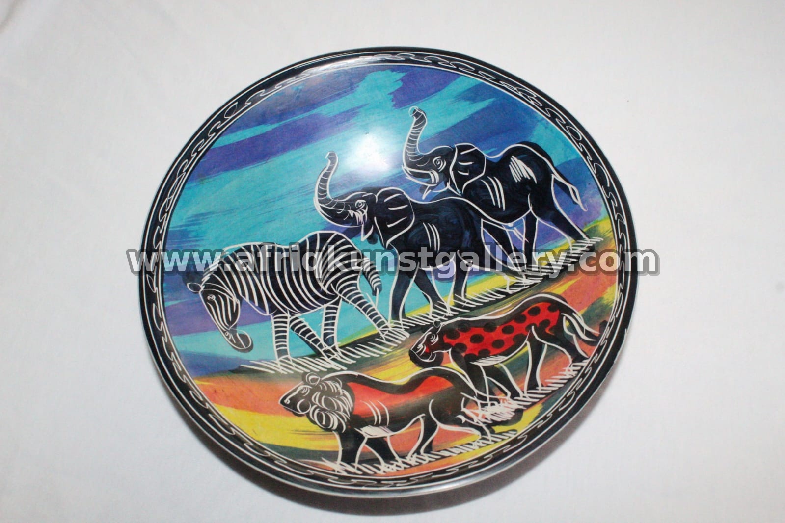 Wildlife Serving Plate handmade African tableware and decor.