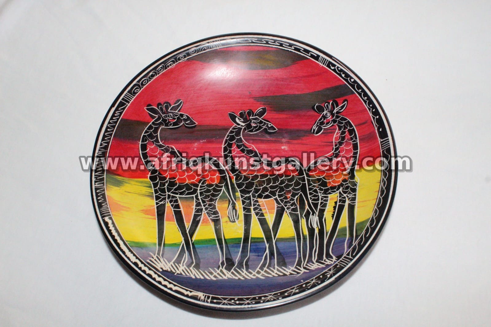 Wildlife Serving Plate handmade African tableware and decor.