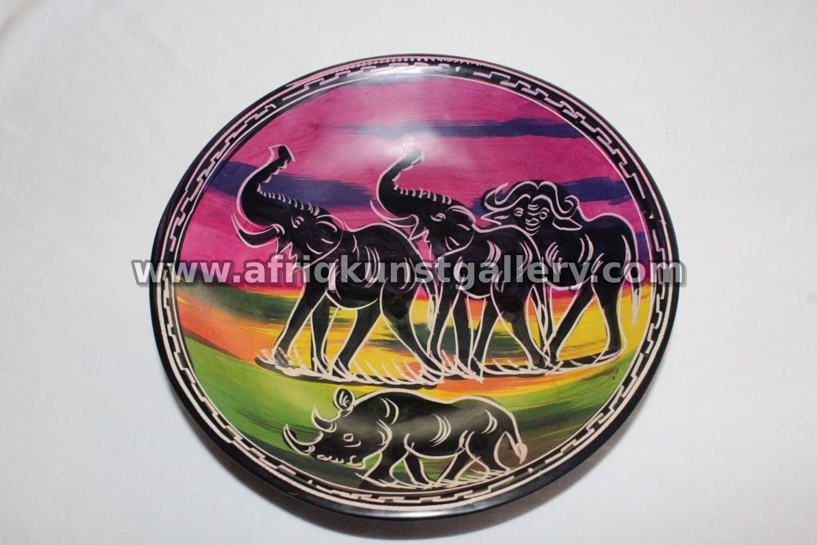 Wildlife Serving Plate handmade African tableware and decor.