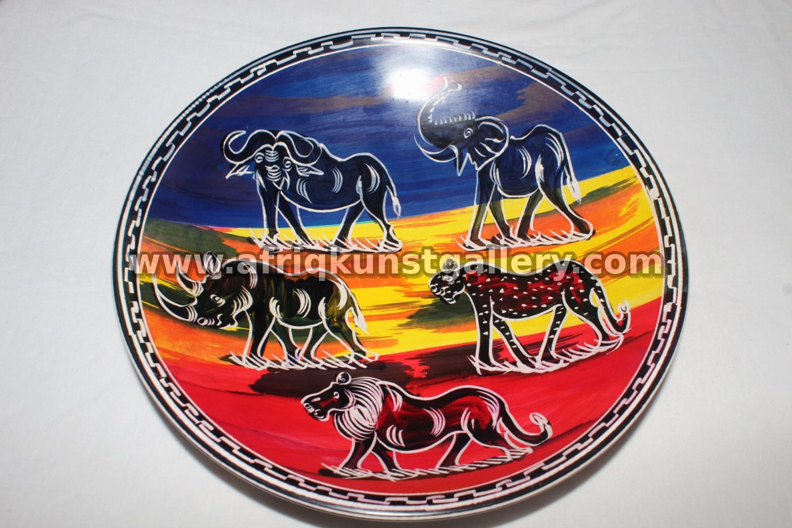 Wildlife Serving Plate handmade African tableware and decor.