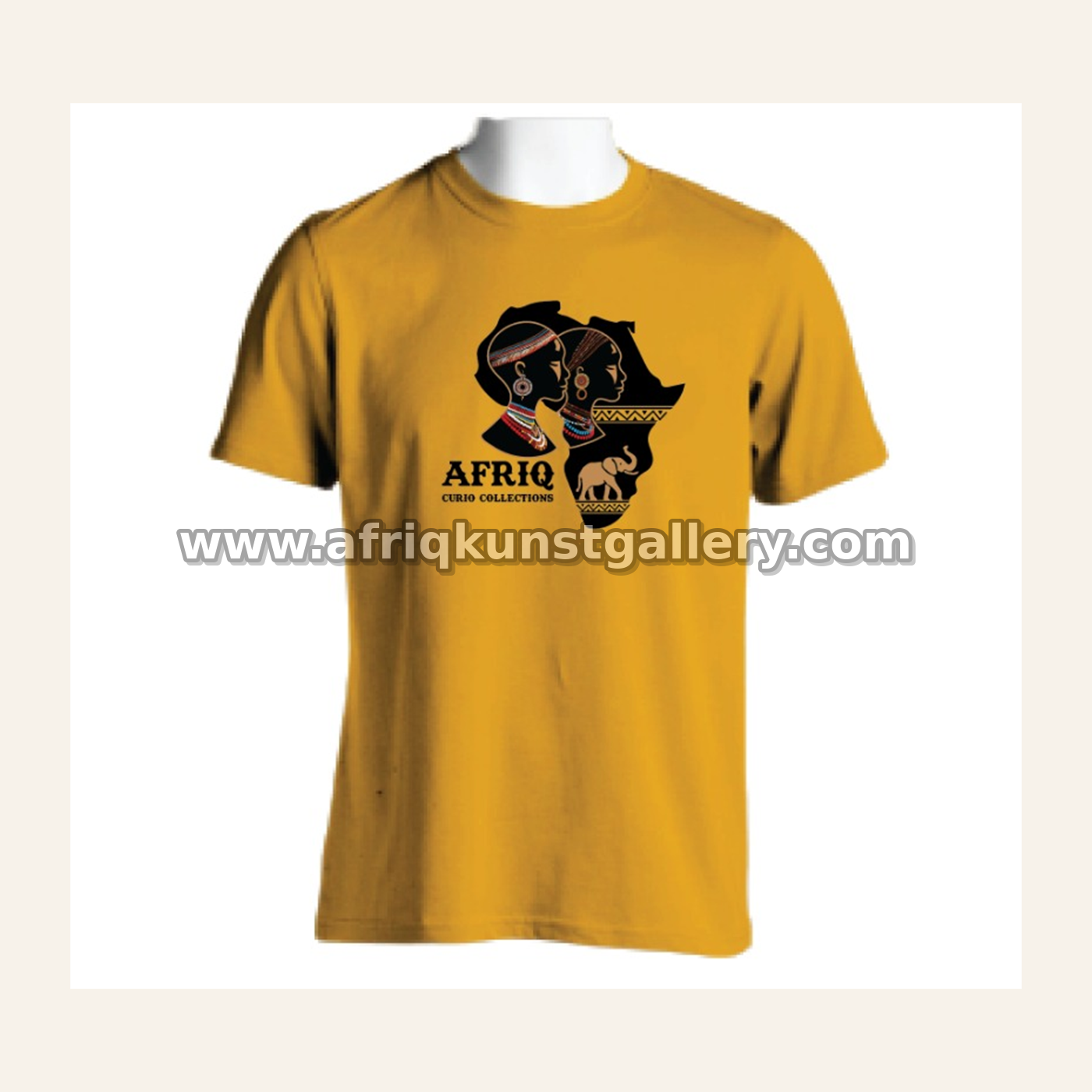 Mustard Afriq logo t-shirt.