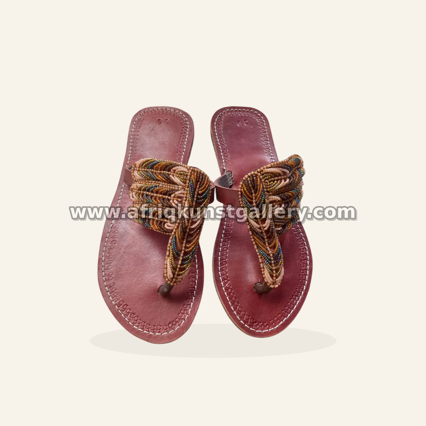 Copper cascade beaded sandals
