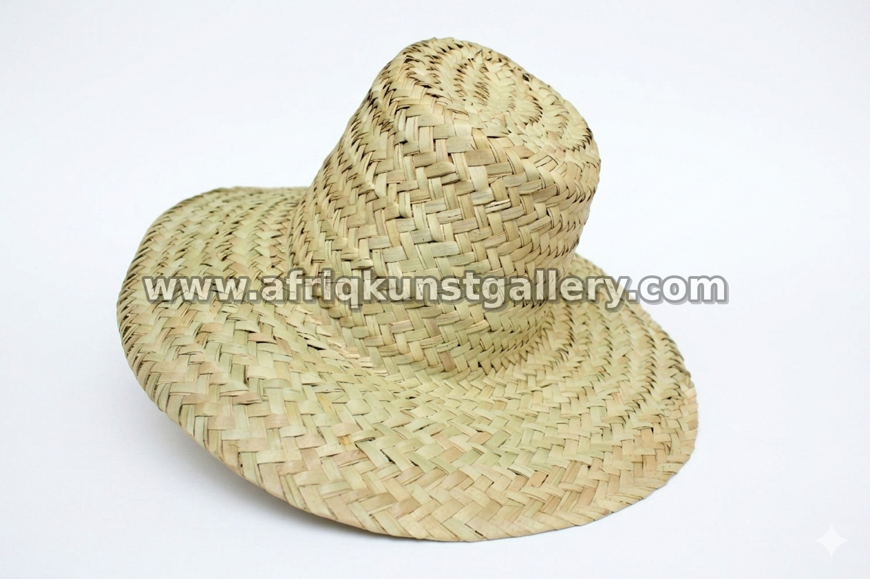 Handwoven sisal hat with a wide brim.