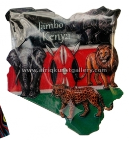 Jambo Kenya wildlife magnet on a white background.