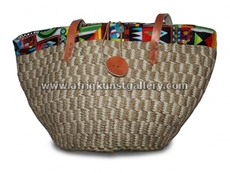 Wide woven market tote bag on a white background.